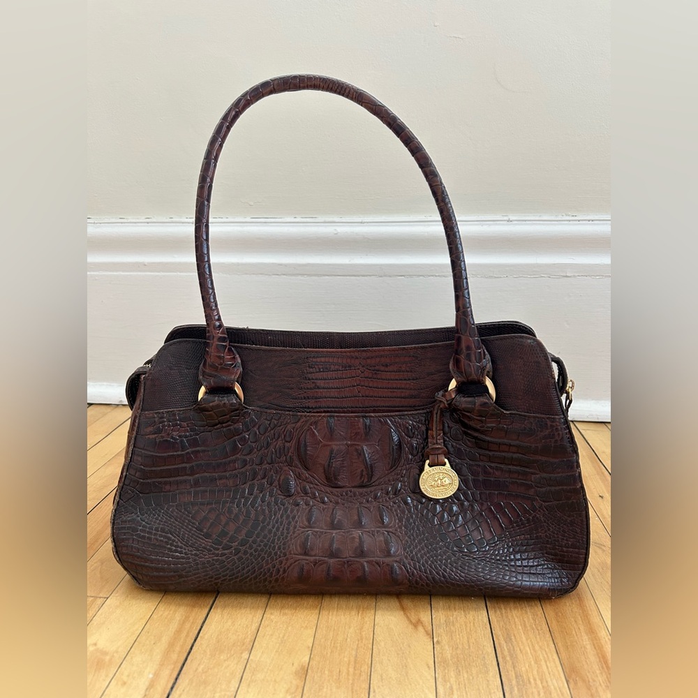 BRAHMIN Regina Melbourne Handbag in Chestnut Brown